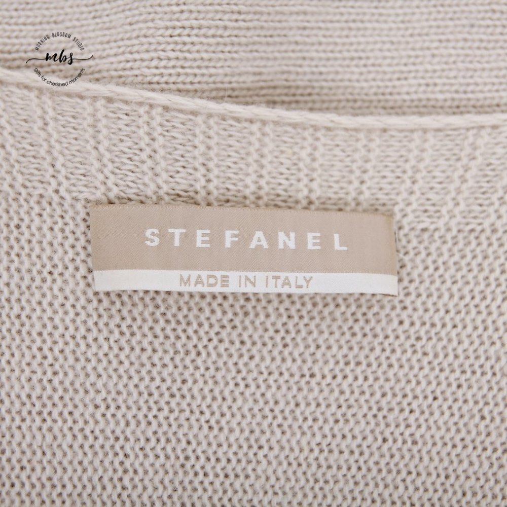 Stefanel V Neck Long Sleeve Wool Blend Oversized Sweater Dress - Picture 10 of 11